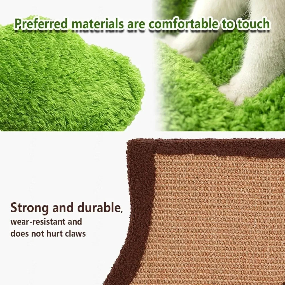 Cat Scratching Post with Bed with Scratch Pad and Fluffy Ball, Small Cat Tree with Removable Washable Cushioned Pillow,