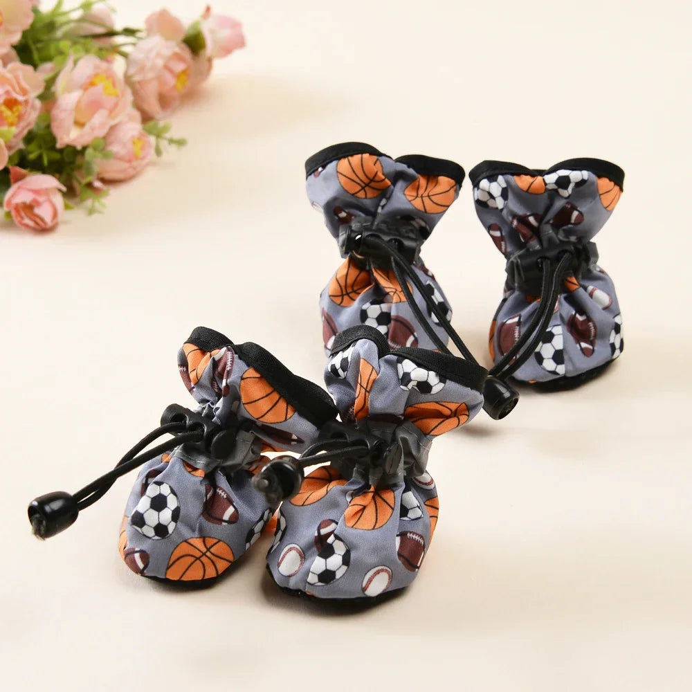 4pcs Pet Dog Shoes For Small Large Dogs Cat Anti-slip Soft Adjustable Paw Boots Socks Dachshund Puppy Outdoor Sneakers