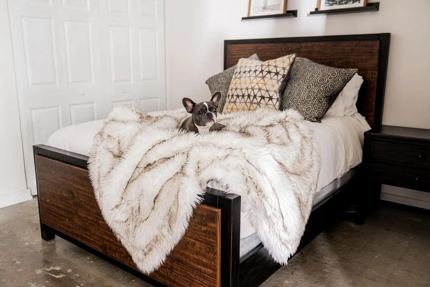 Waterproof Pet Blanket for Dogs & Cats, Soft Faux Fur Throw for Furniture Protection, 60x50 Inches