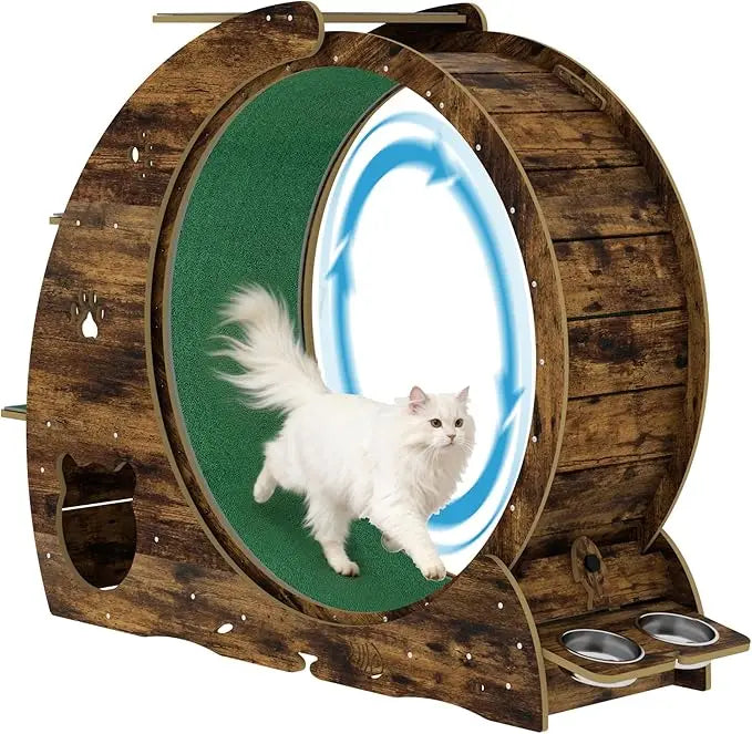 Large 48 Silent Cat Exercise Wheel, Stable Base, Removable Pad for Bengals & Maine Coons Up to 50Kg