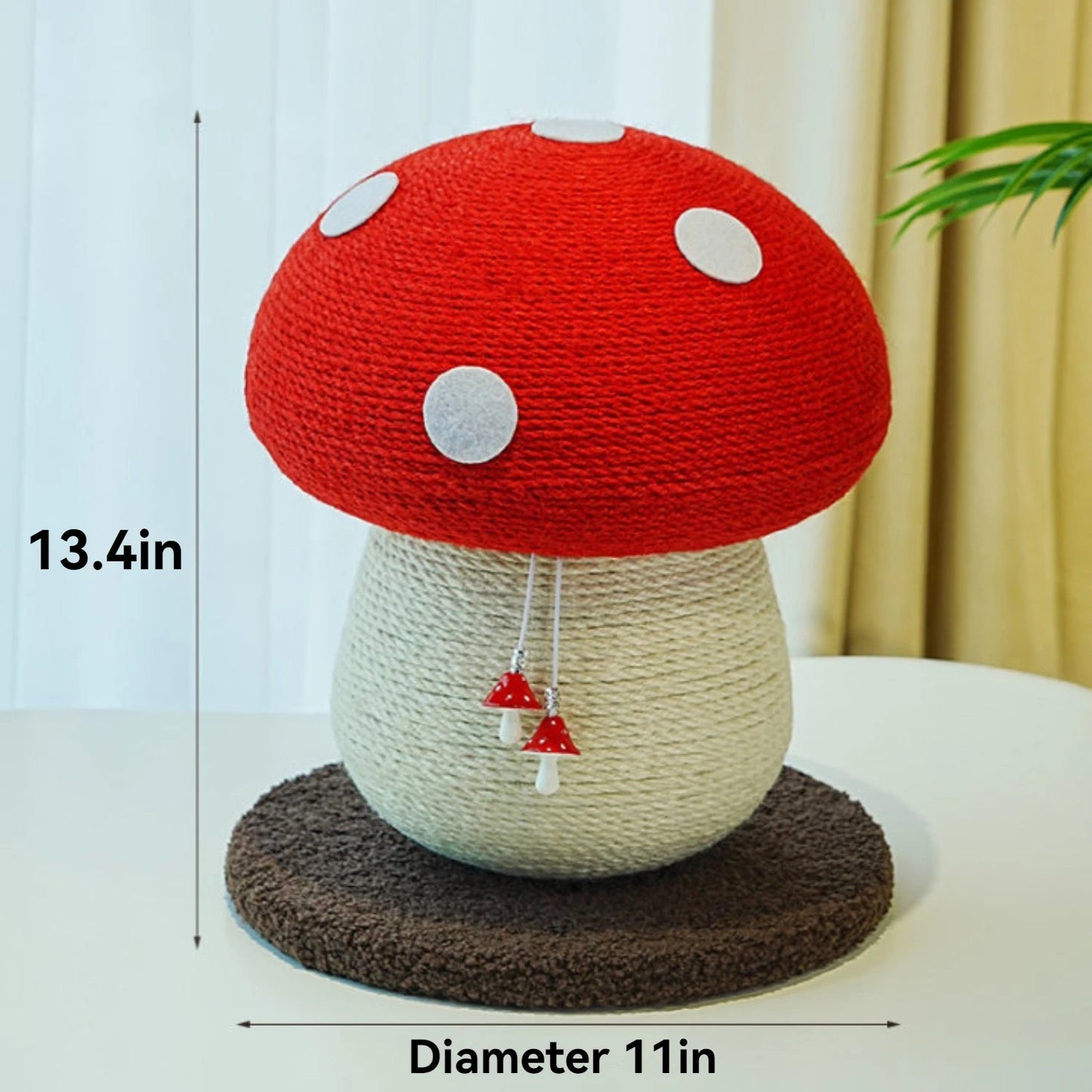 Red Cap Mushroom Kittens Scratching Post,Cute Mushroom Cat Tower Scratcher,Cat Scratching Post Cat Scratcher Rope for Indoor Cat