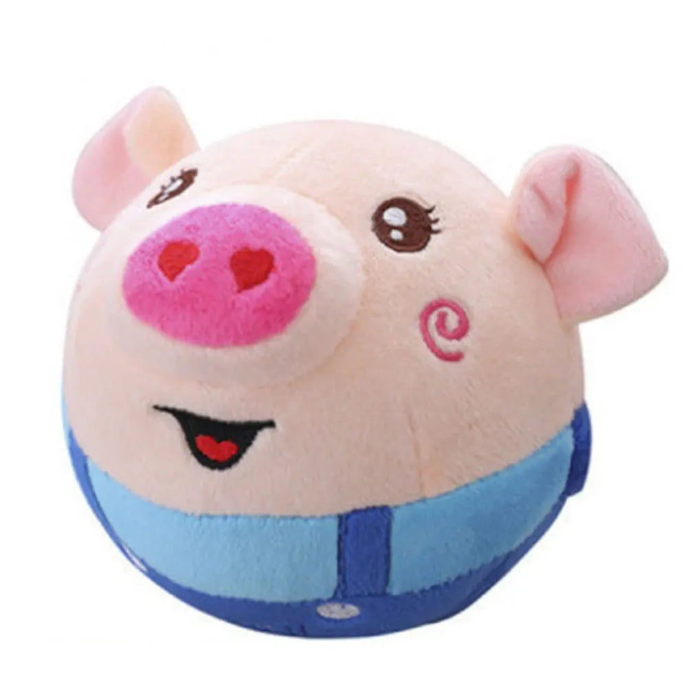 Cartoon Pig Active Moving Pet Plush Toy Washable Talking Moving Dog Ball Toy USB Rechargeable for Dogs Cats