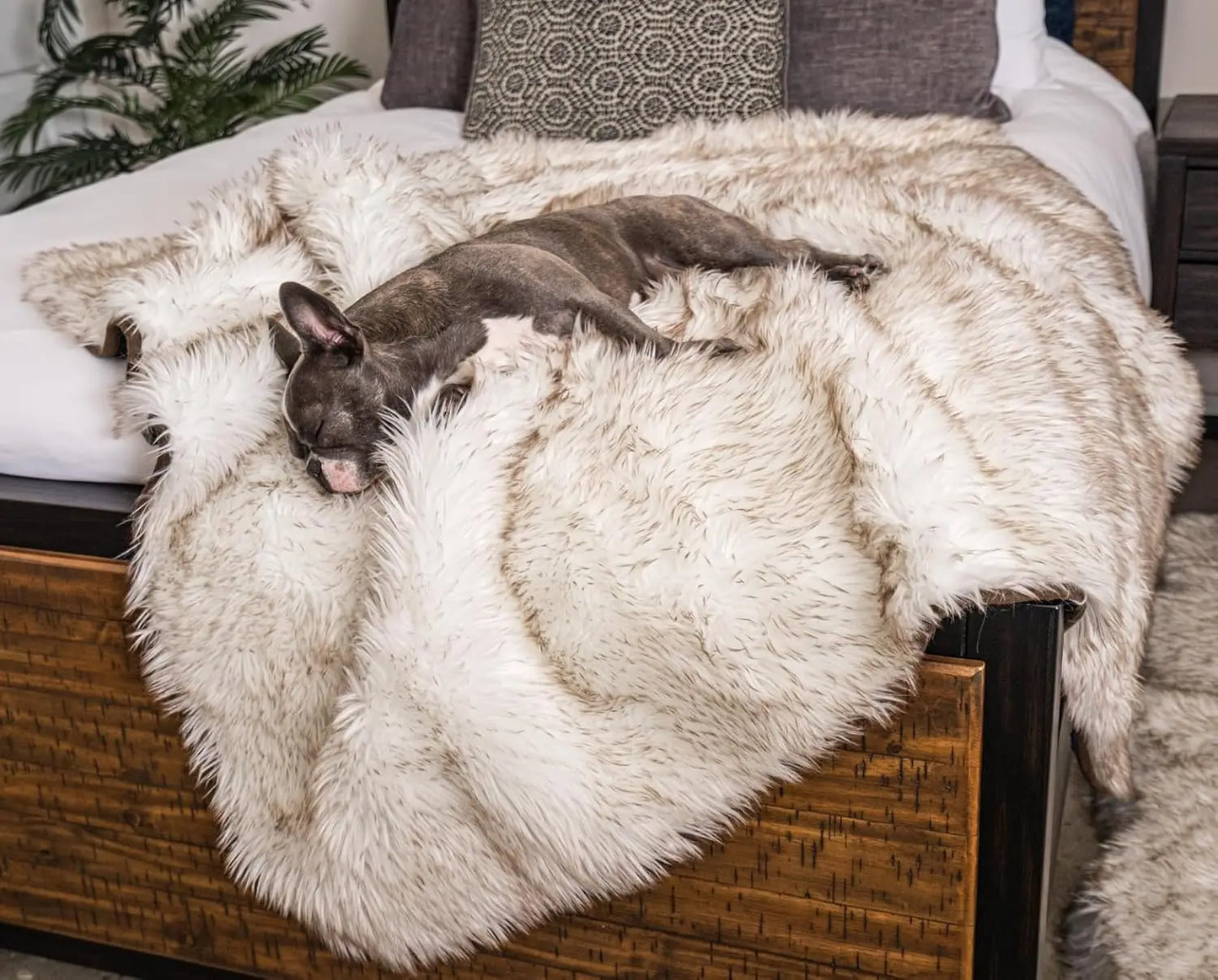 Waterproof Pet Blanket for Dogs & Cats, Soft Faux Fur Throw for Furniture Protection, 60x50 Inches