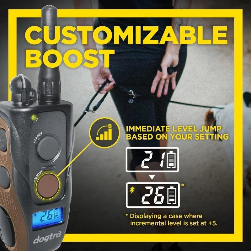 Remote Dog Training E-Collar, HANDSFREE Square, 3/4-Mile Range, Rechargeable, Waterproof, High-Output, 1 Dog System, eCollar