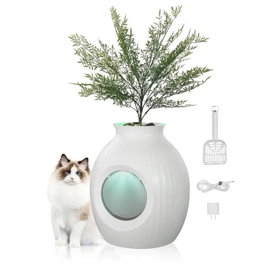 Silent Cat Litter Box Hidden Artificial Plant