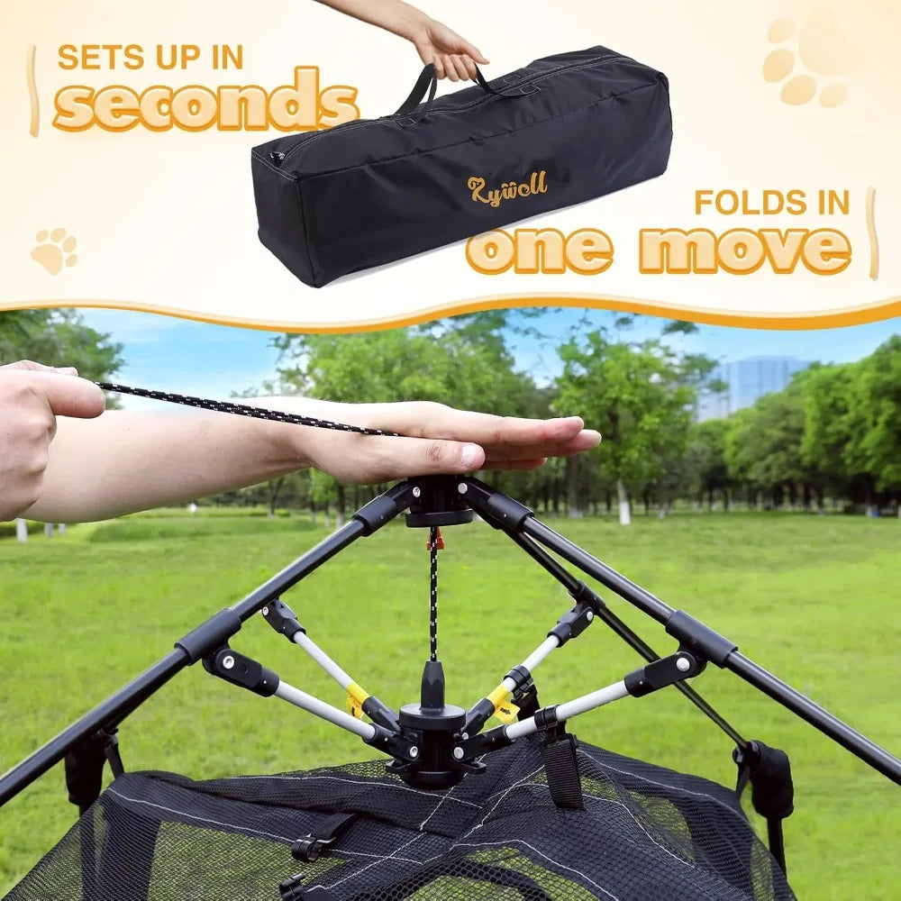 Extra Large Catio Outdoor Cat Enclosure, Rywell 3-Tier Spacious Outdoor Cat Tent, Weatherproof&Sunproof with 5 Windows, Foldable