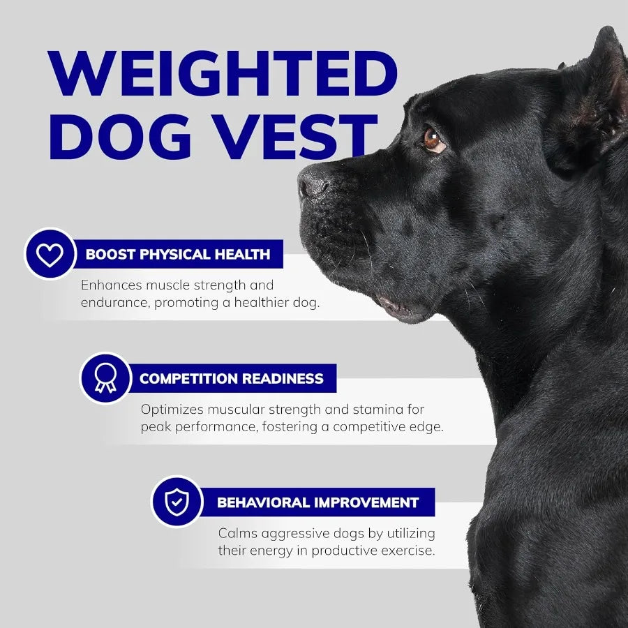 ActiveDogs Weighted Dog Vest with Weights for Agility Training and Exercise - Enhances Strength Pulling Power and Endurance - I