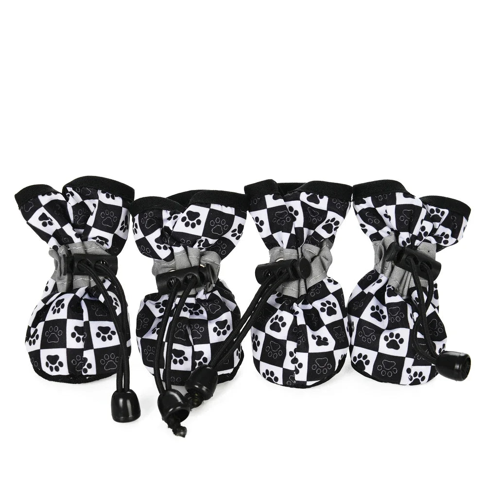 4pcs Pet Dog Shoes For Small Large Dogs Cat Anti-slip Soft Adjustable Paw Boots Socks Dachshund Puppy Outdoor Sneakers