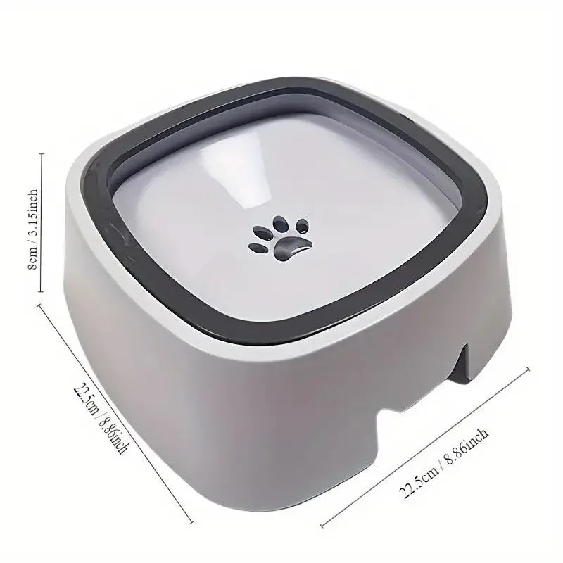 Spill-Proof Plastic Pet Water Bowl with Non-Slip Base & Floating Filter, Clear Design, No Batteries Needed, for Dogs, Travel, Pe