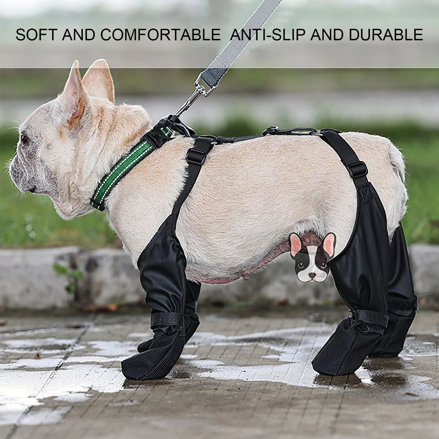 Adjustable Protective All-Weather Dog Pants Dog Paw Protector with Auxiliary Strap Protects From Winter Cold for Dogs