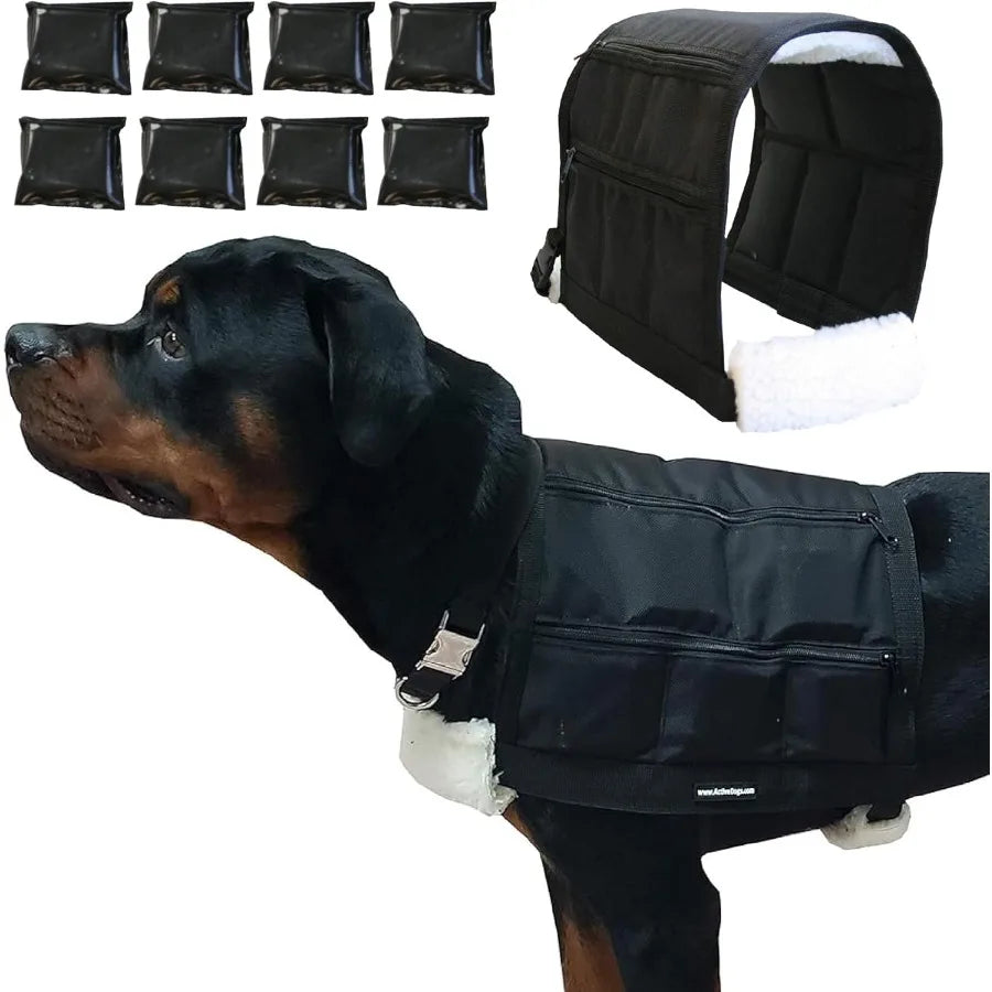 ActiveDogs Weighted Dog Vest with Weights for Agility Training and Exercise - Enhances Strength Pulling Power and Endurance - I