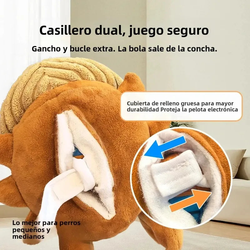 Interactive Vibrating Crab Dog Toy, Automatic Plush Ball with Squeaky Sound for All Dogs and Cats