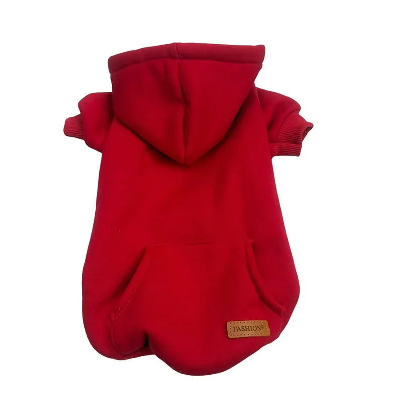 Winter Dog Clothes for Small Dogs Warm Fleece-Lined Hoodie Cozy Cotton Pullover Sweater Puppy Cute Pet Outfits for Cold Weather