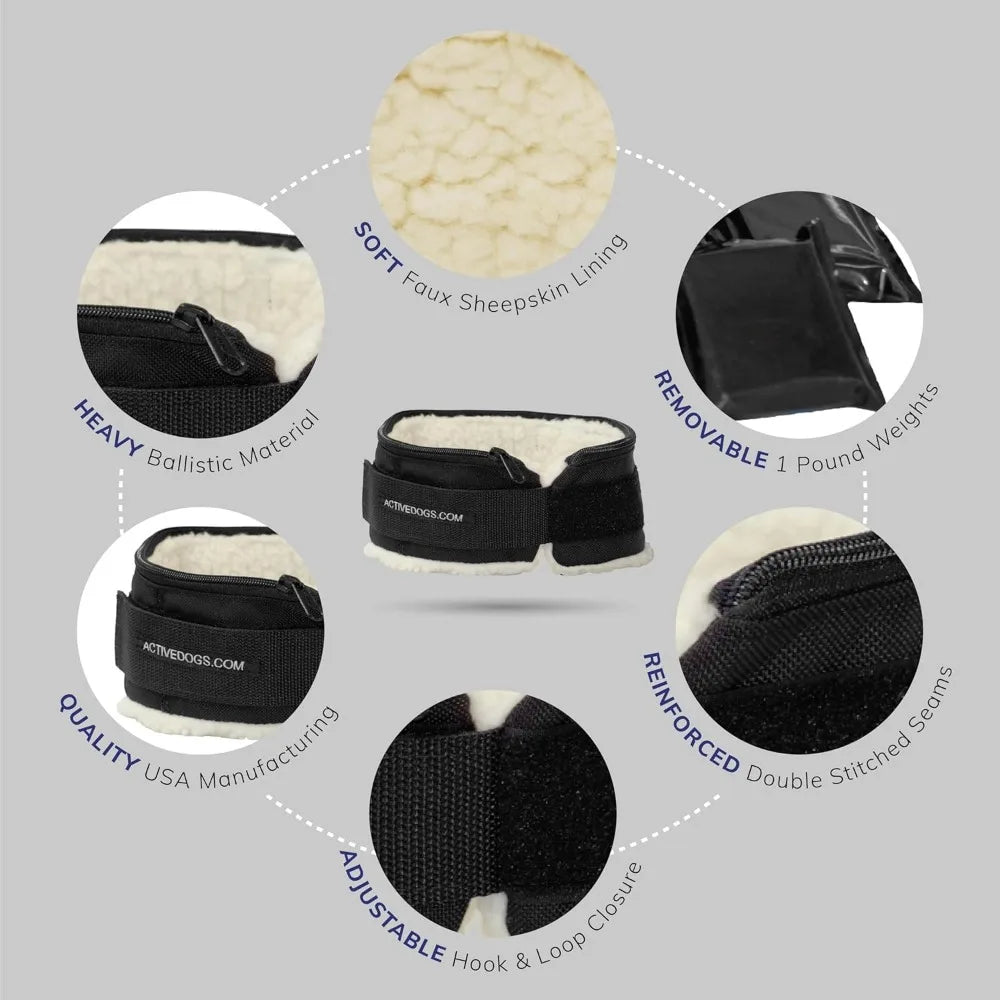 Weighted Dog Collar for Muscle Building and Tactical Training - Exercise Dog Vest with 5x1lb Weights Included for Enhanced Fitne