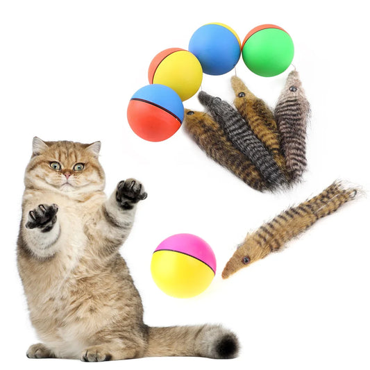 Dog Cat Beaver Weasel Funny Rolling Ball Pet Toy Electric Ball Toy Cat Chaser Toy for Indoor Cats