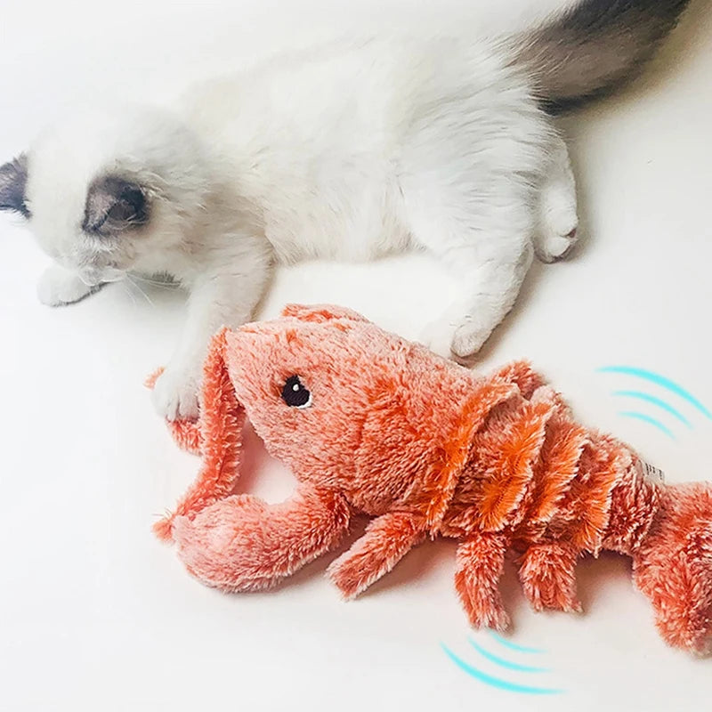 Pet Cat Toys Electric Lobster USB Rechargeable Simulation Jumping Shrimp Plush Electric Pet Teasing Cat Dogs Toys Pet Supplies