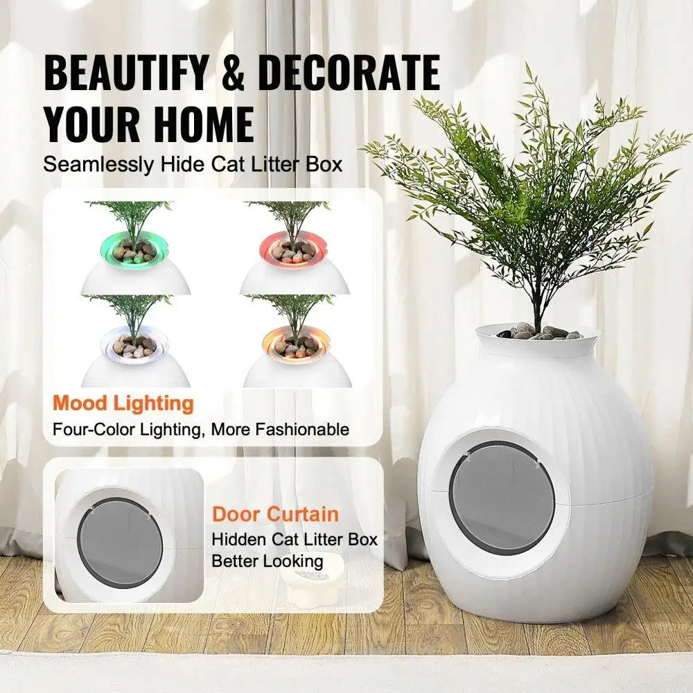 Silent Cat Litter Box Hidden Artificial Plant