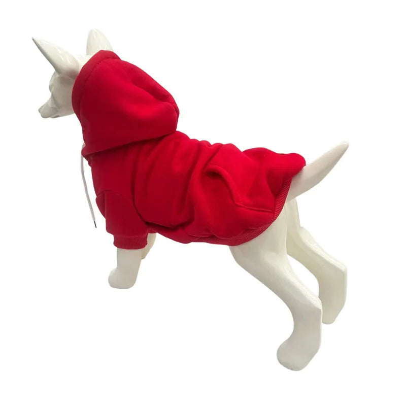 Winter Dog Clothes for Small Dogs Warm Fleece-Lined Hoodie Cozy Cotton Pullover Sweater Puppy Cute Pet Outfits for Cold Weather