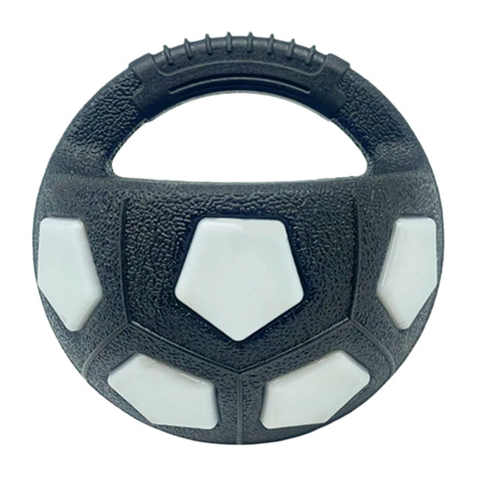 Dog Calming Ball with Handle Pet Dog Football Shape Toy Interactive Squeaky Pet Football for Medium Large Breeds