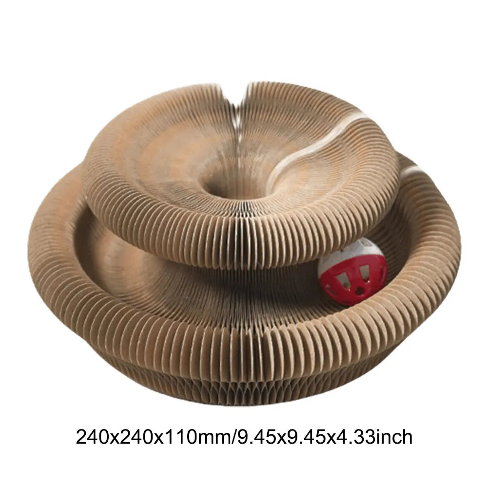 Magic Organ Cat Scratching Board Interactive Scratcher Cat Toy Grinding Claw Sleeping Bed Round Corrugated Cats Interactive Toys