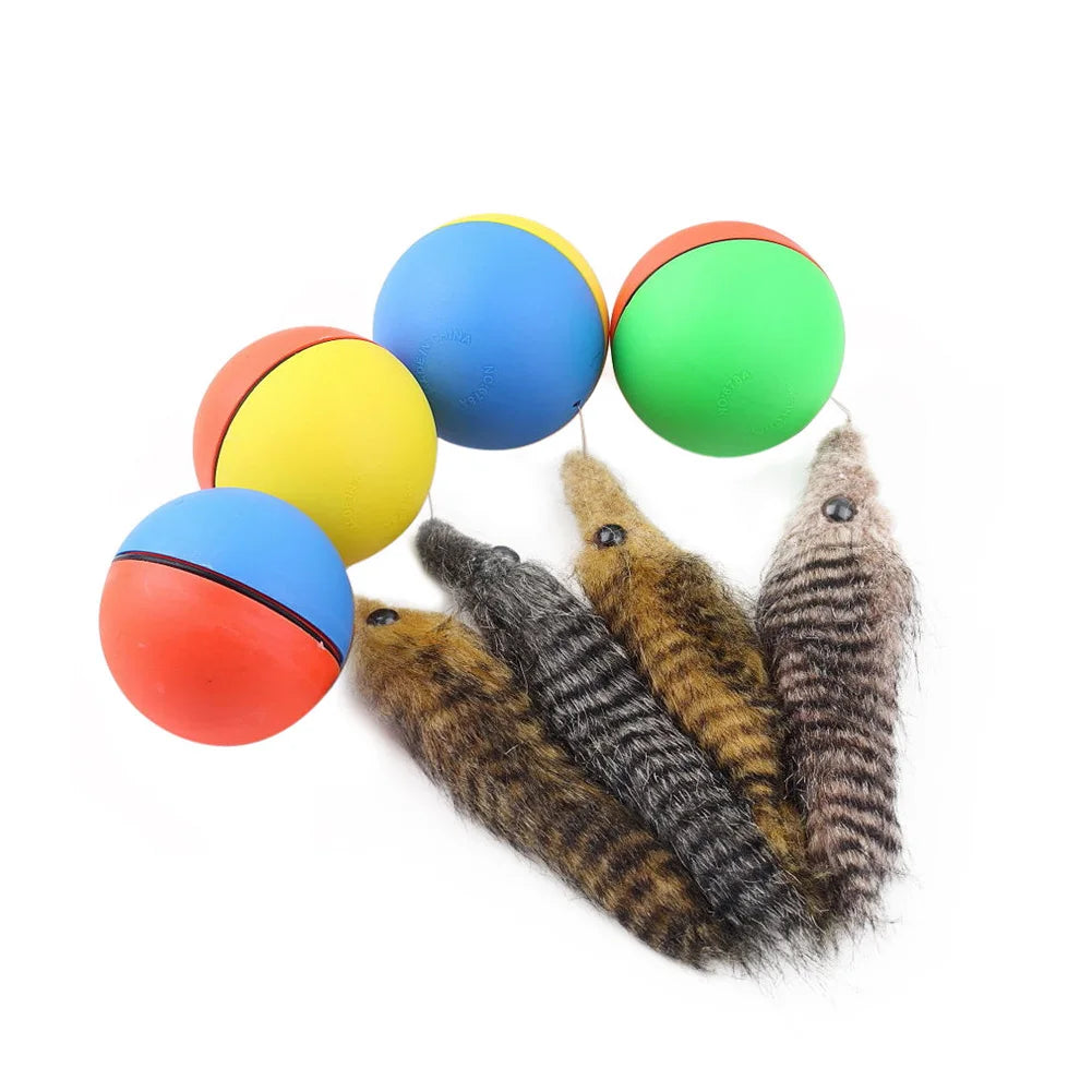 Dog Cat Beaver Weasel Funny Rolling Ball Pet Toy Electric Ball Toy Cat Chaser Toy for Indoor Cats