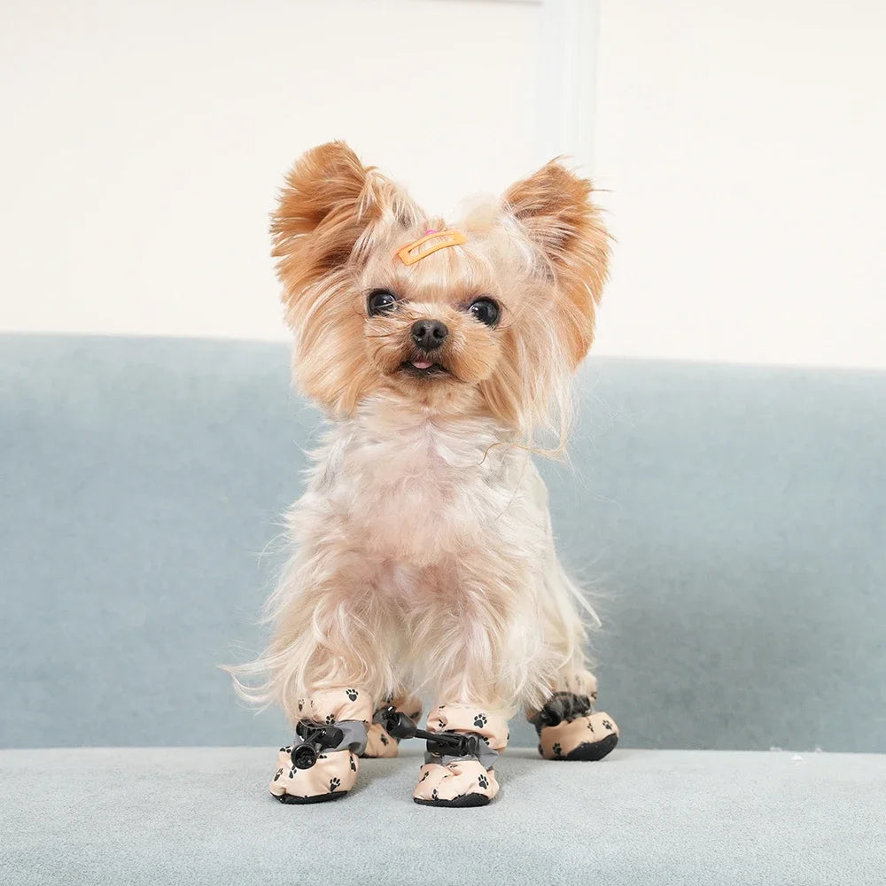 4pcs Pet Dog Shoes For Small Large Dogs Cat Anti-slip Soft Adjustable Paw Boots Socks Dachshund Puppy Outdoor Sneakers