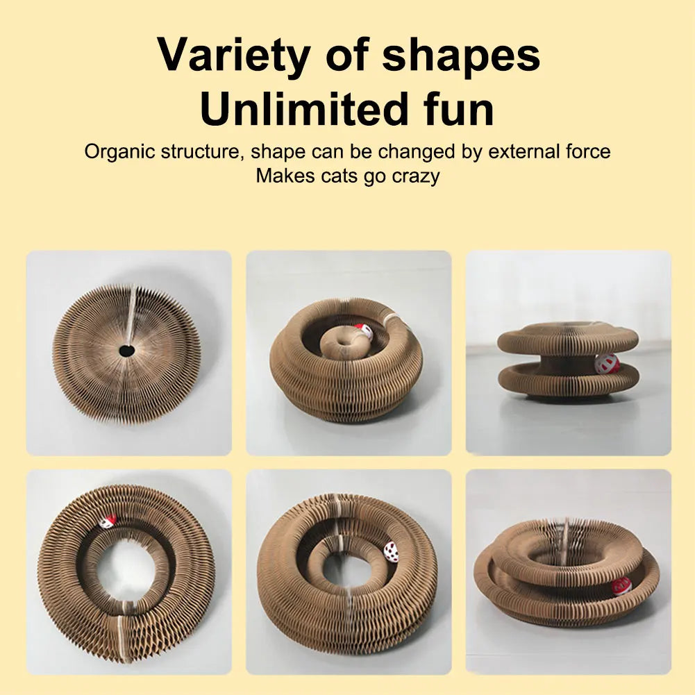 Magic Organ Cat Scratching Board Interactive Scratcher Cat Toy Grinding Claw Sleeping Bed Round Corrugated Cats Interactive Toys