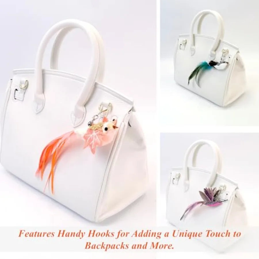 6 PCS Realistic Bird Cat Wand Attachment Toys Handcrafted Feather Toys for Interactive Indoor Play Engaging Cat Accessories Ide