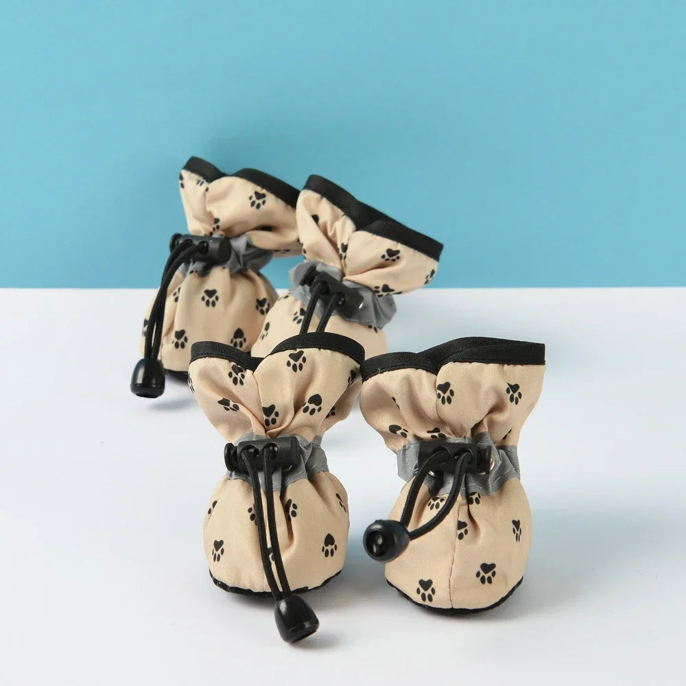 4pcs Pet Dog Shoes For Small Large Dogs Cat Anti-slip Soft Adjustable Paw Boots Socks Dachshund Puppy Outdoor Sneakers