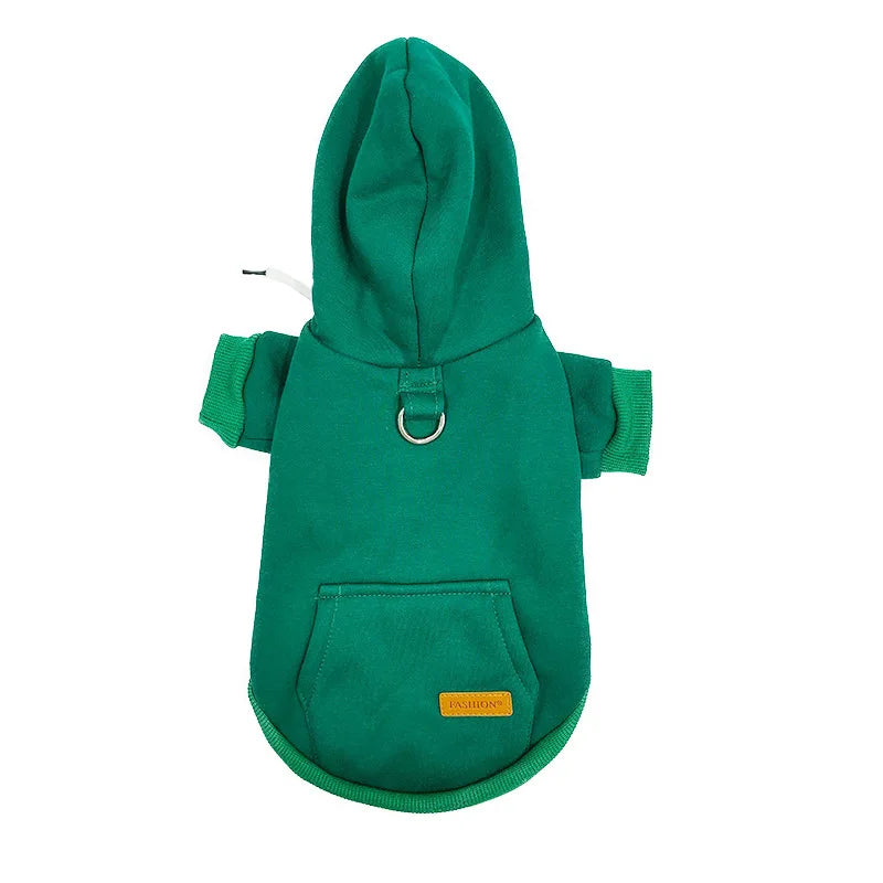 Winter Dog Clothes for Small Dogs Warm Fleece-Lined Hoodie Cozy Cotton Pullover Sweater Puppy Cute Pet Outfits for Cold Weather