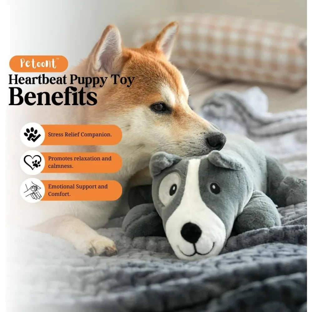 Puppy Heartbeat Toy for Dogs and Puppies – Sleep Aid and Anxiety Relief Stuffed Animal with Calming Heartbeat – Perfect for Dog