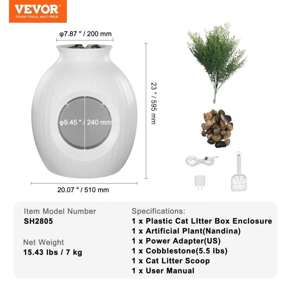 Silent Cat Litter Box Hidden Artificial Plant