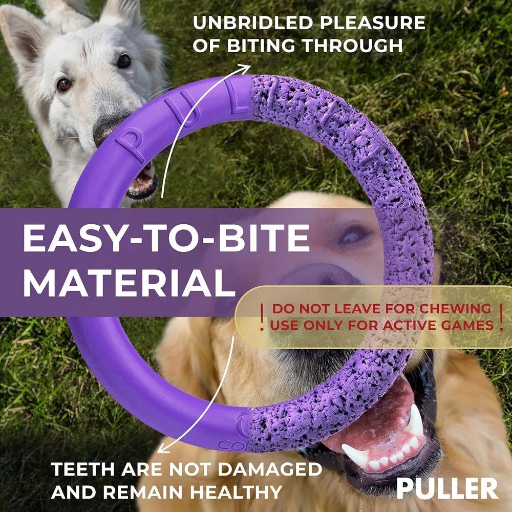 Puller Outdoor Dog Ring Toys - Dog Fetch Toy & Tug of War Dog Toy for Small Medium Large Dogs - Dog Ball & Soft Dog Frisbee Alt