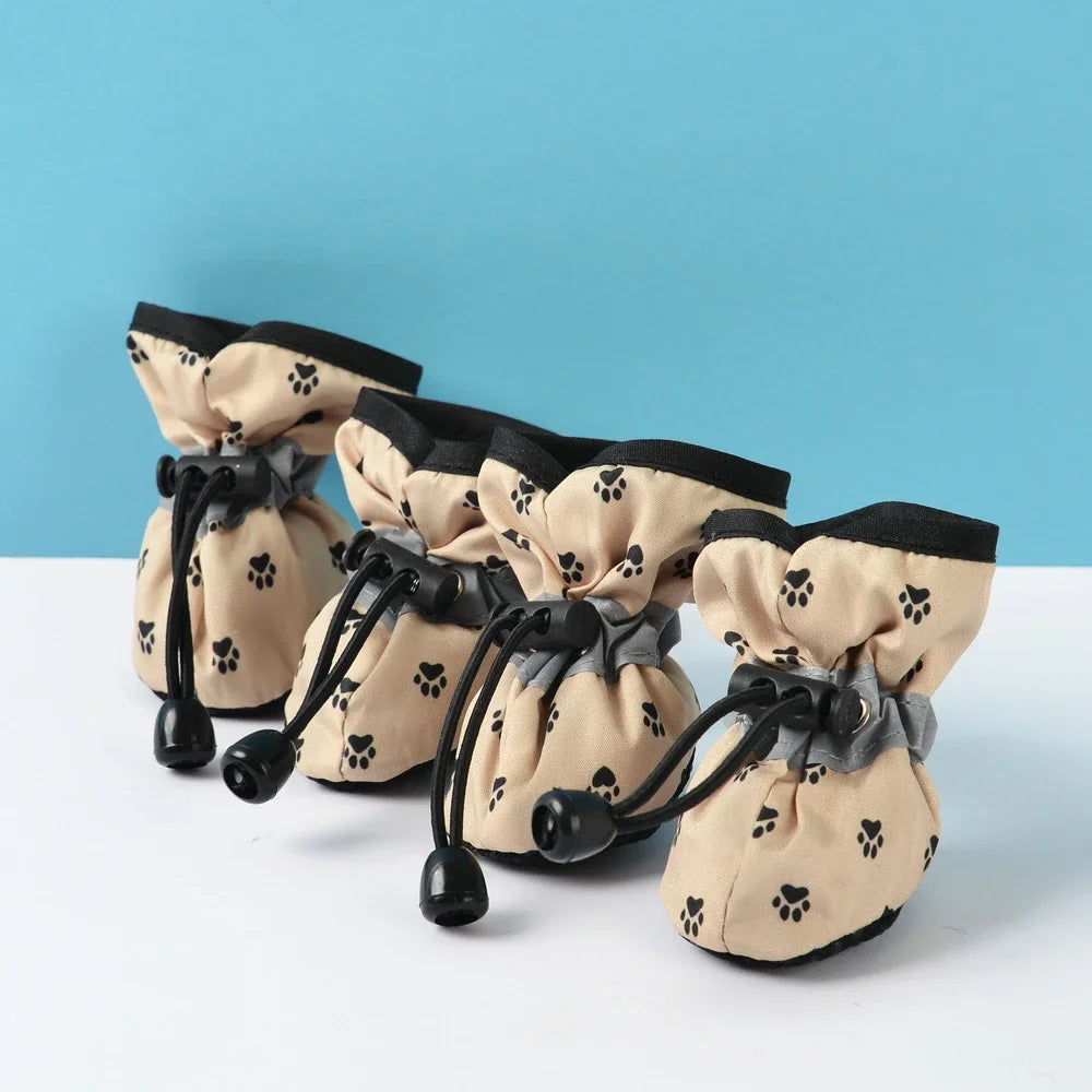 4pcs Pet Dog Shoes For Small Large Dogs Cat Anti-slip Soft Adjustable Paw Boots Socks Dachshund Puppy Outdoor Sneakers