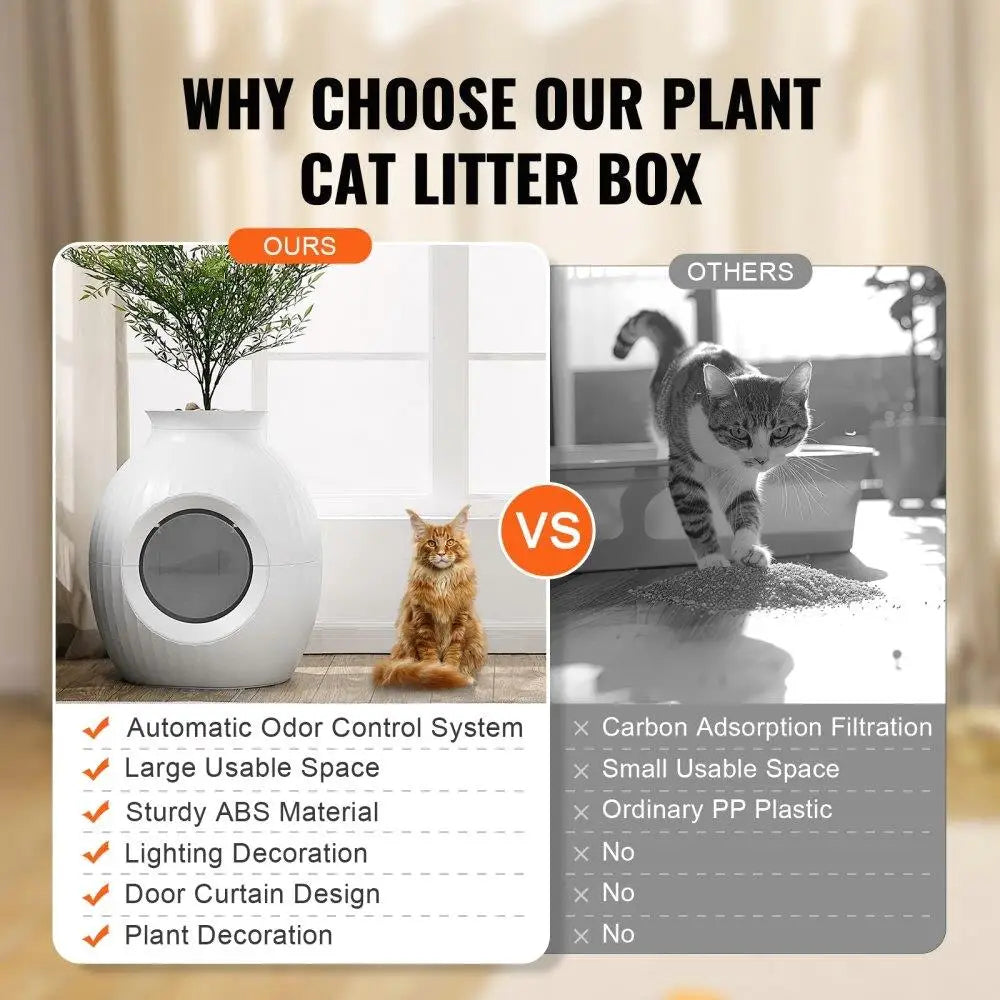 Silent Cat Litter Box Hidden Artificial Plant