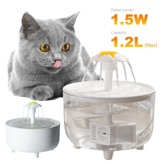 Cat Water Fountain Pet Drinking Dispenser Drinker Auto Filter Transparent Cat Drinker Automatic Cat Drink Bowl Filter