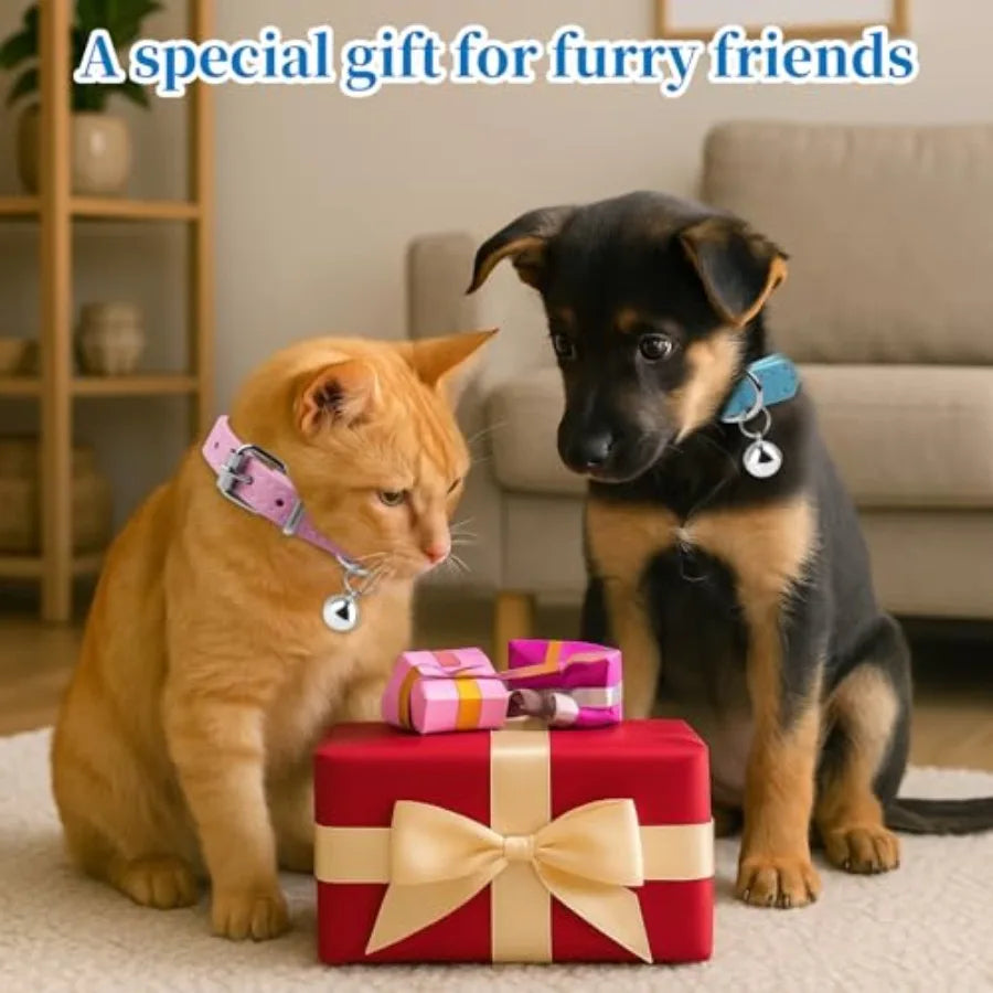 2Pack XXS Teacup Dog Cat Collars Soft Faux Leather Adjustable Puppy Collars with Be 1 2 Width Sky Blue Pink for XS Small Dogs K