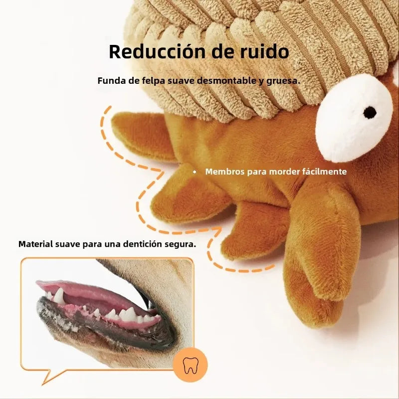 Interactive Vibrating Crab Dog Toy, Automatic Plush Ball with Squeaky Sound for All Dogs and Cats
