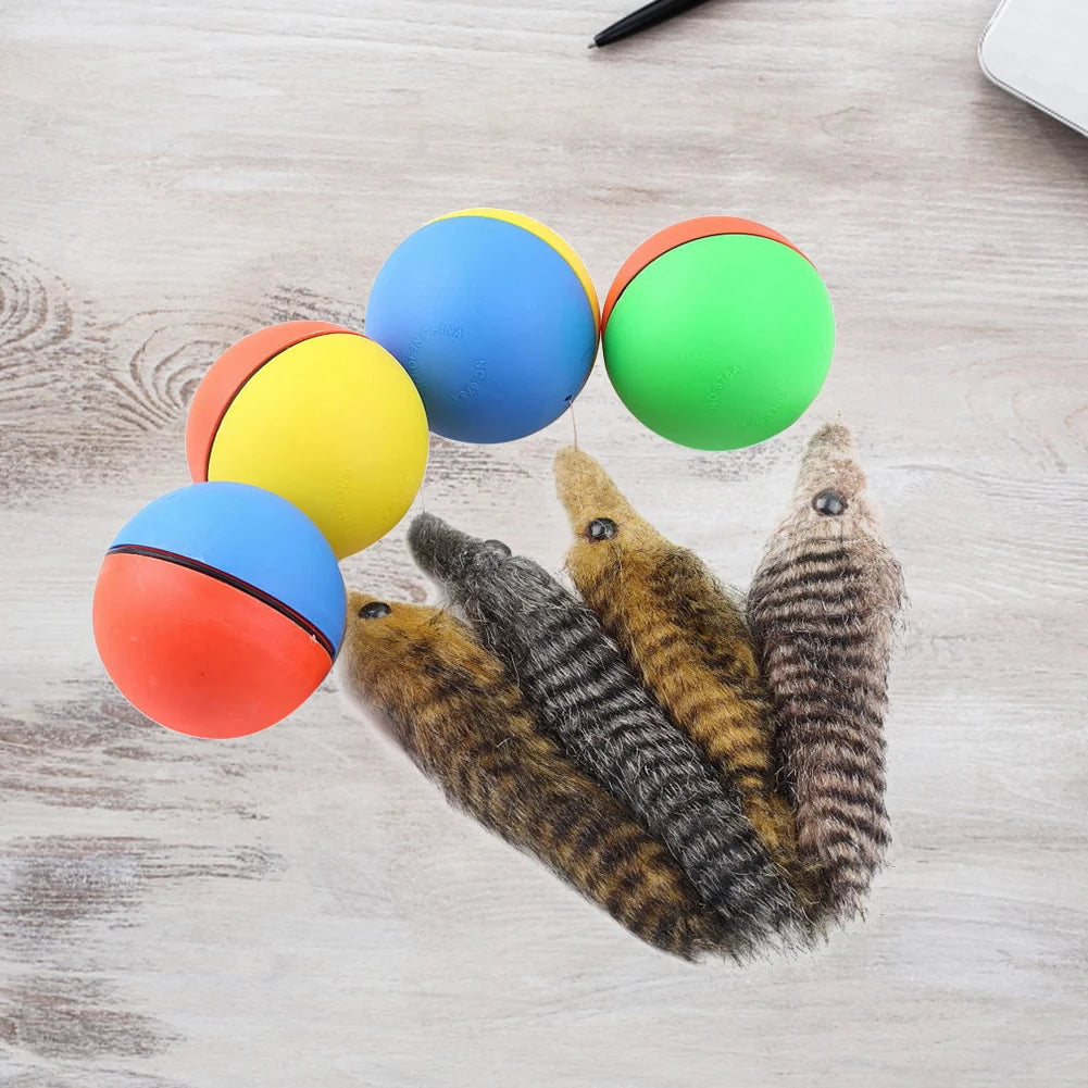 Dog Cat Beaver Weasel Funny Rolling Ball Pet Toy Electric Ball Toy Cat Chaser Toy for Indoor Cats