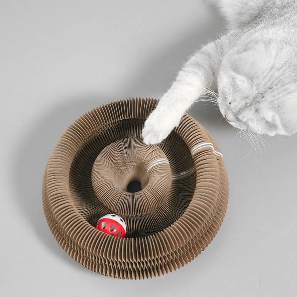 Magic Organ Cat Scratching Board Interactive Scratcher Cat Toy Grinding Claw Sleeping Bed Round Corrugated Cats Interactive Toys